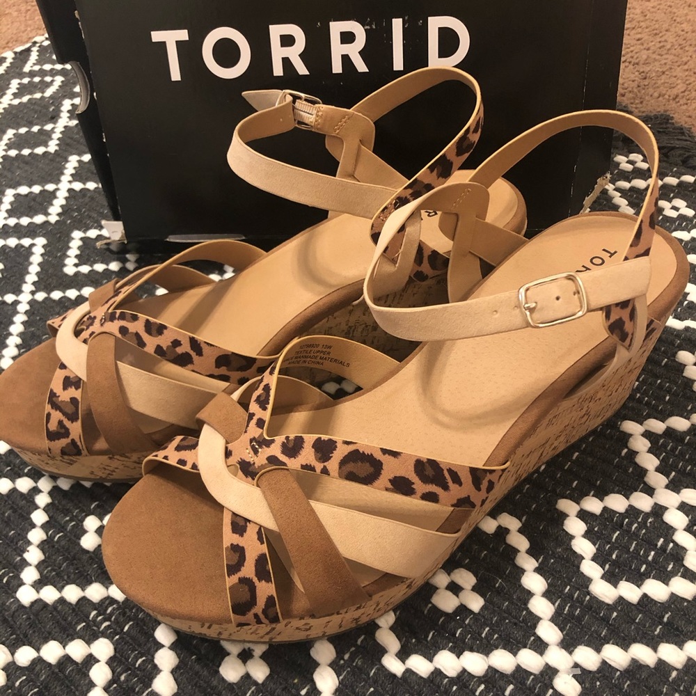 Torrid Mixed Material Cork Wedge